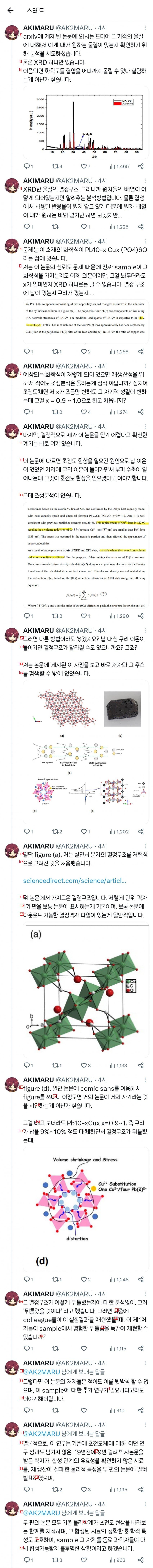 전공자가 한국 초전도체 논문 분석한 트윗