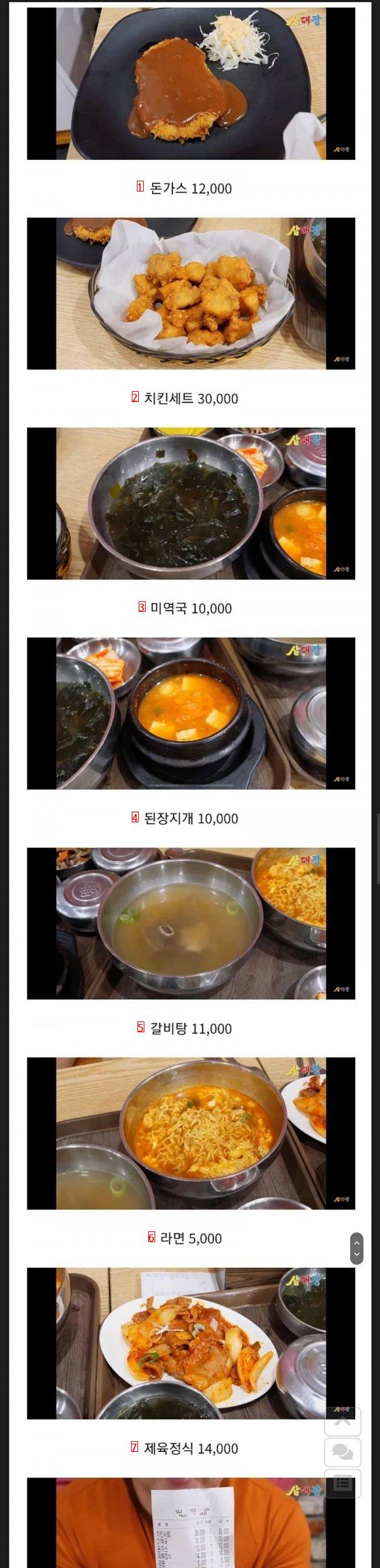 서울 찜질방 음식가격 근황