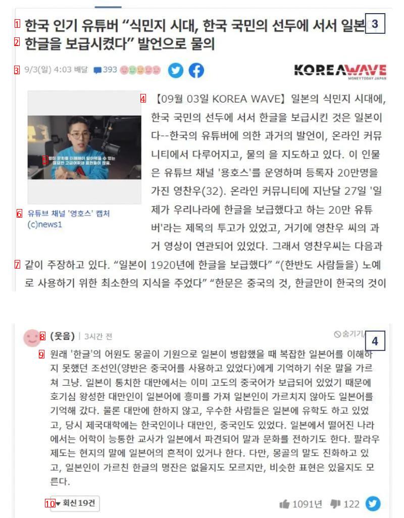 야후 재팬에 박제된 한국인 유튜버