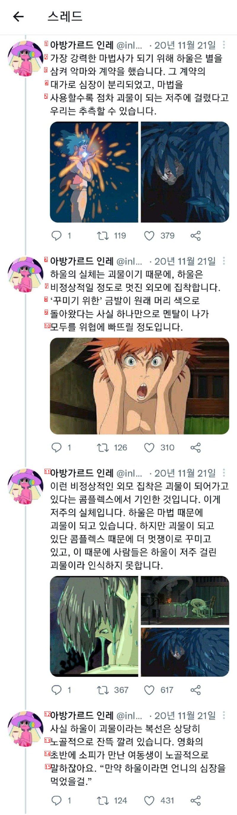 스압) 난해하고 불친절한 영화 하울의 움직이는 성 해석글