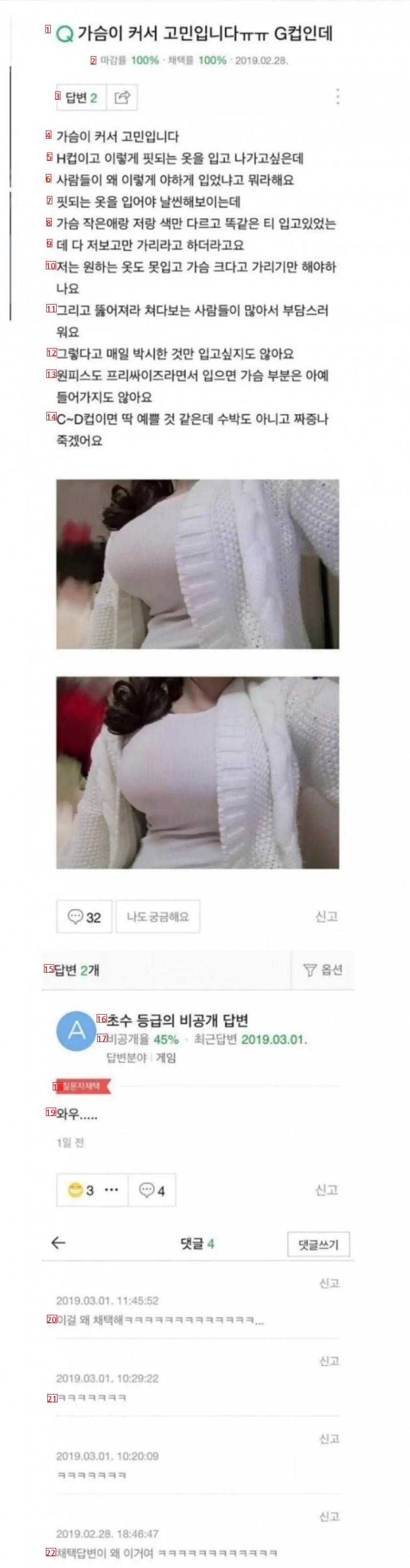 가슴이 커서 고민인 여자