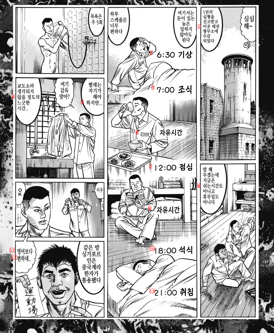 한국 교도소에 수감된 일본인 범죄자 만화.manhwa