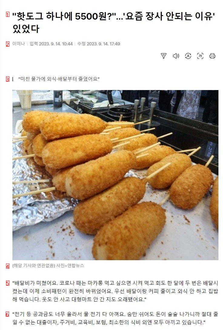 요즘 핫도그가 장사 안되는이유