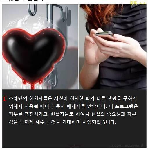 국내도입이 시급한 스웨덴 헌혈 장려방법