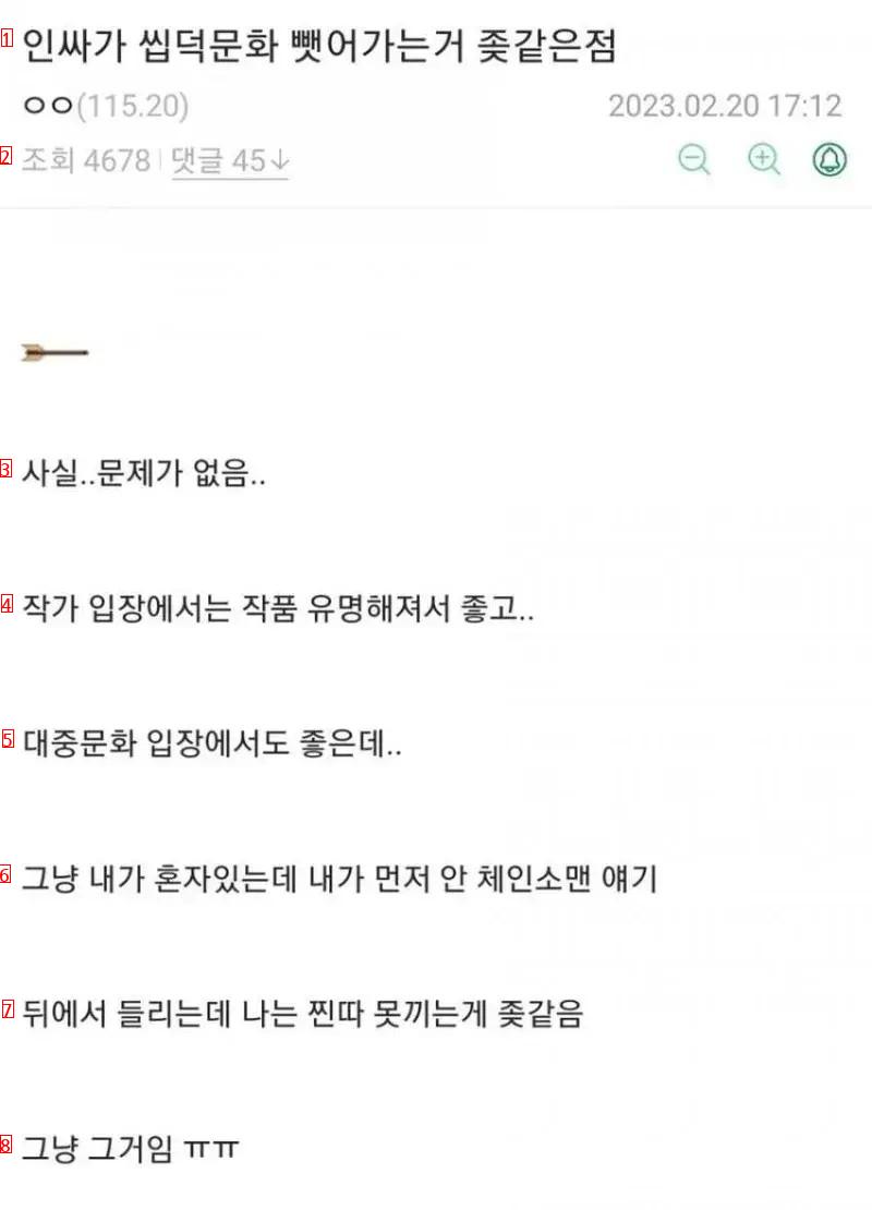 인싸가 씹덕문화 뺏어 가는 거 ㅈ같은 점