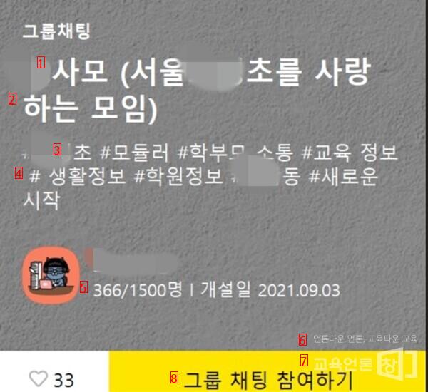 서이초 근처 A초등학교 학부모들의 단톡방 수준