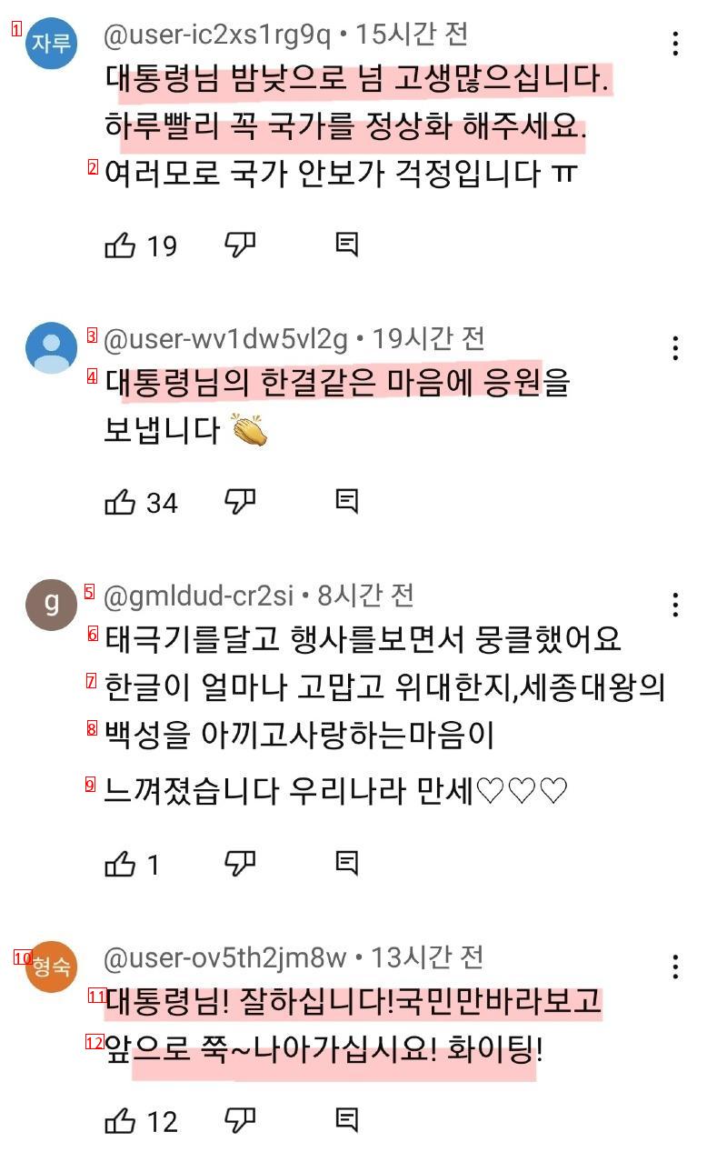 尹錫悦 YouTubeのコメント