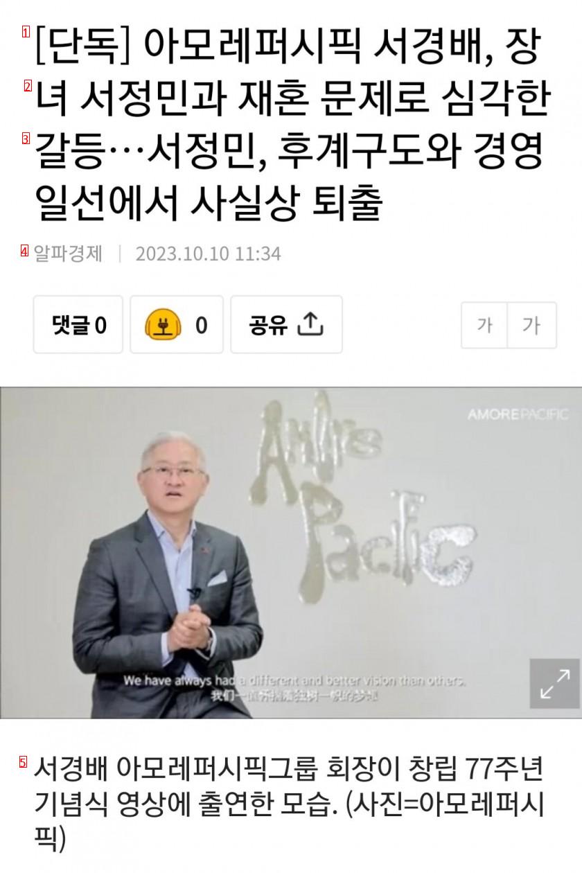 [단독] 아모레퍼시픽 장녀 재혼 근황