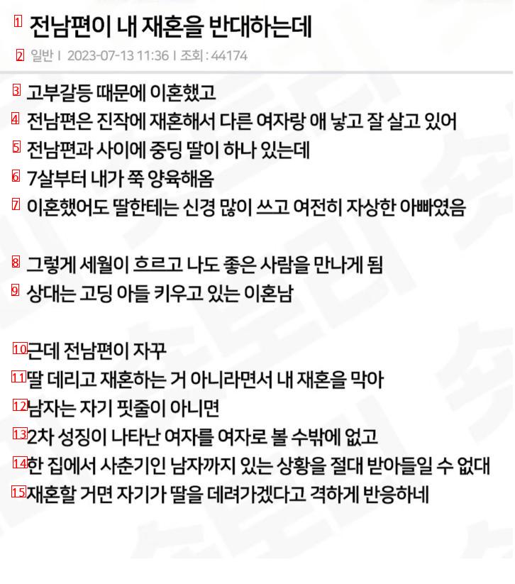 재혼을 반대하는 전남편