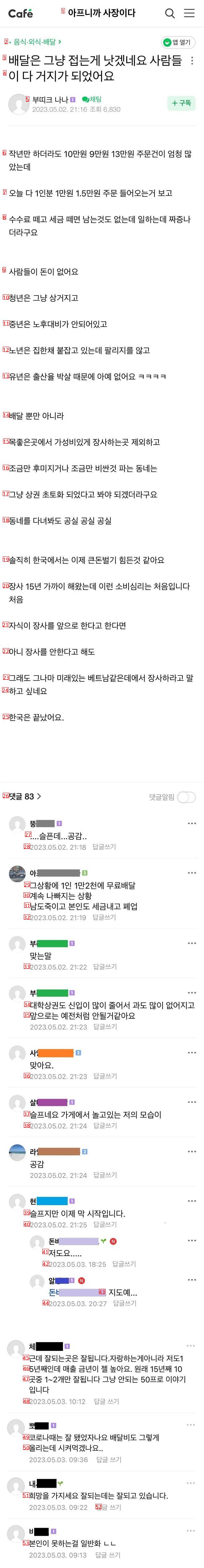 자영업 사장님들이 말하는 요즘 소비 심리 체감