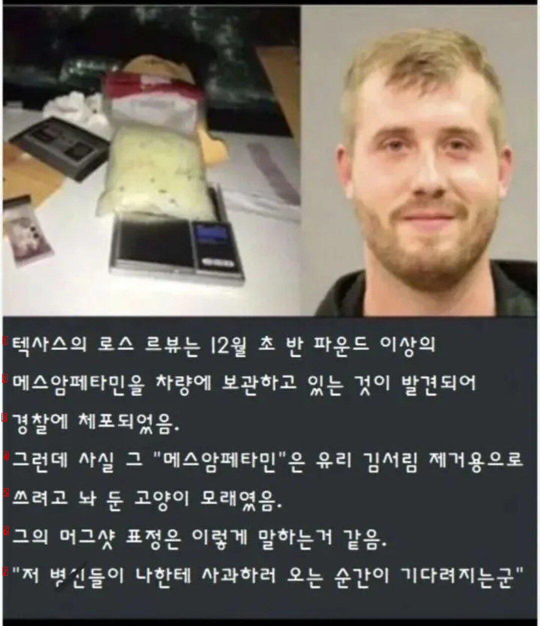 차에서 마약 발견된 사람 머그샷