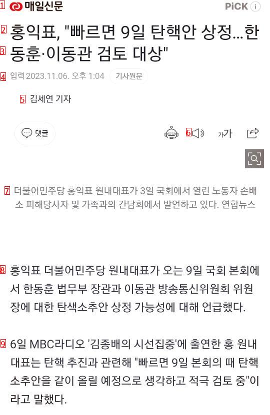 홍익표, """"빠르면 9일 탄핵안 상정…한동훈·이동관 검토 대상""""