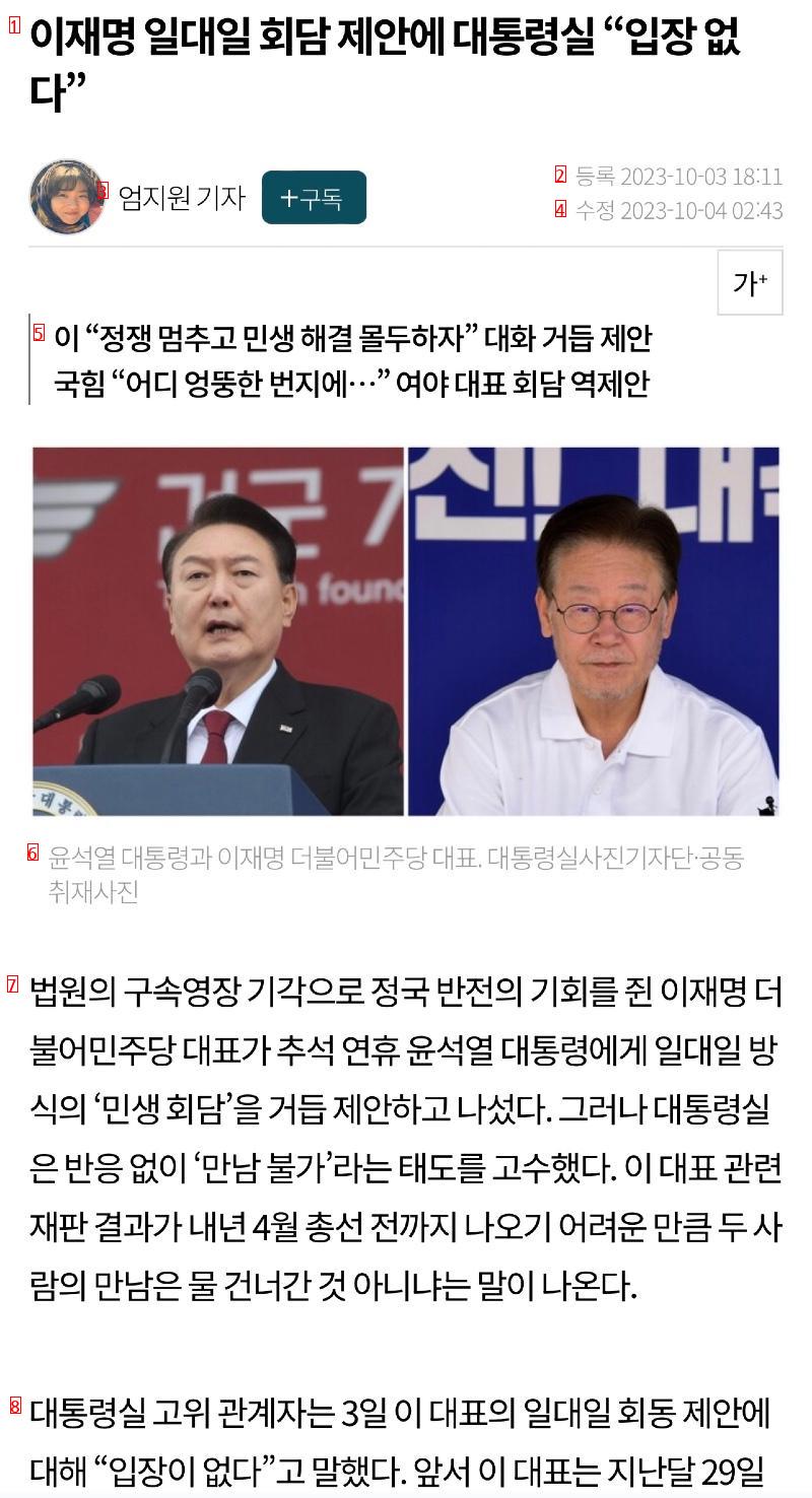 대통령실 “범죄자와는 만날생각 없어”