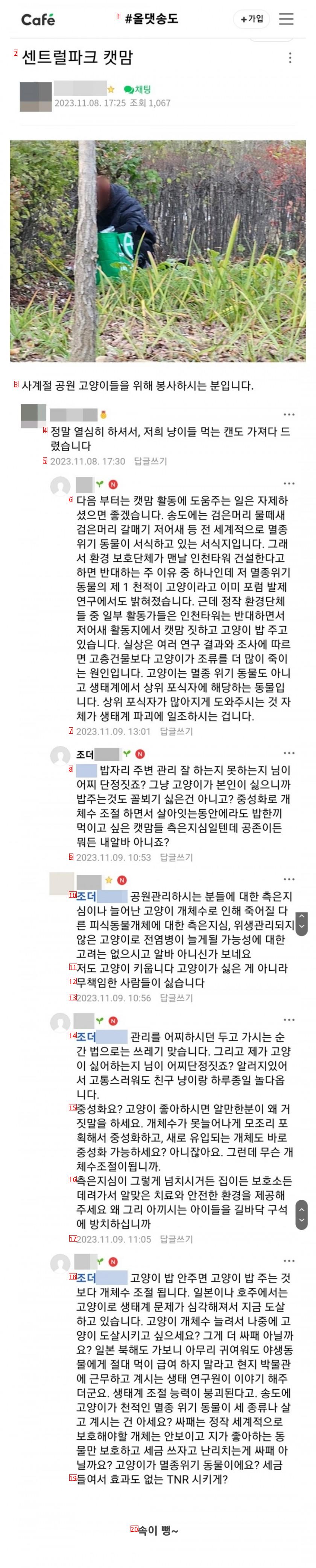 팩트로 캣맘 후드려 패는 송도 주민들
