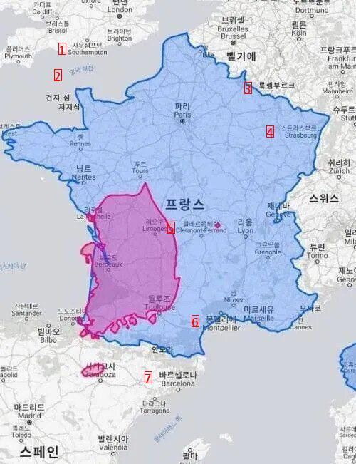 フランスの土地の大きさを体感
