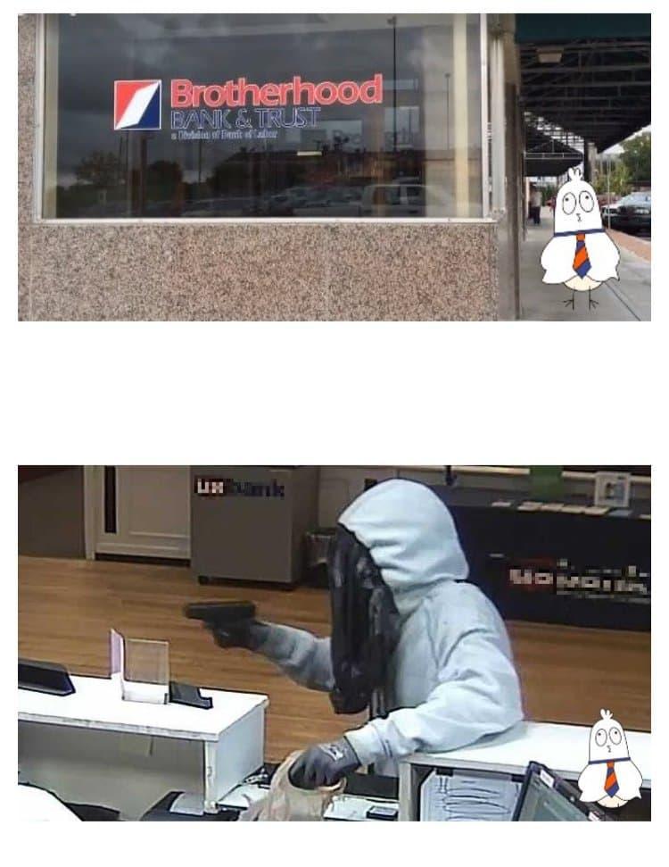 拳銃を持って侵入した70代の銀行強盗jpg
