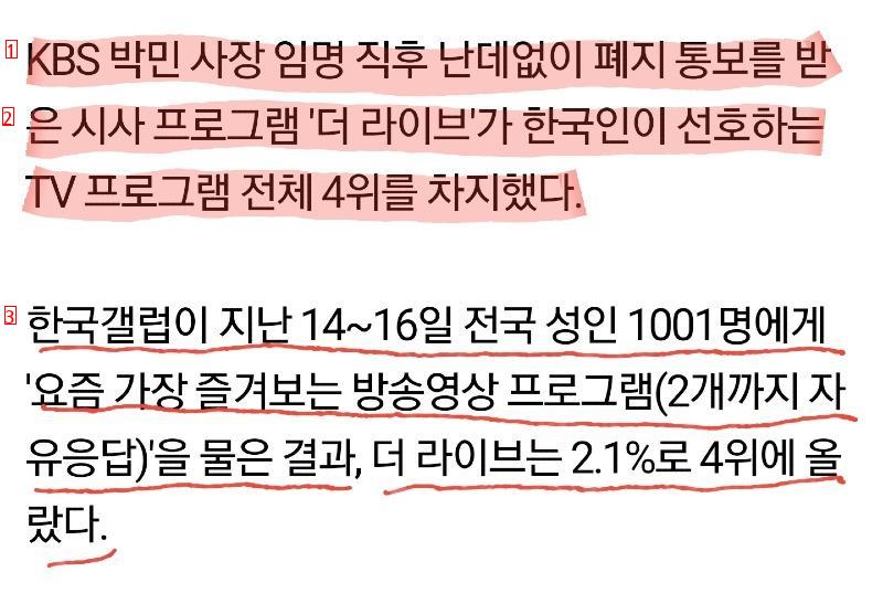 한국인 선호 TV 프로 4위