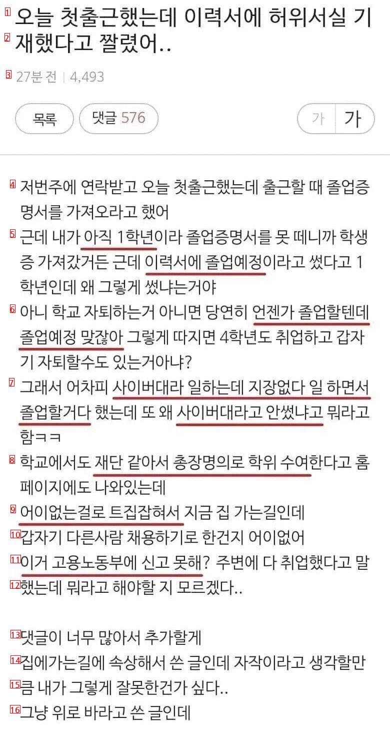 첫출근했는데 짤렸다는 여초녀