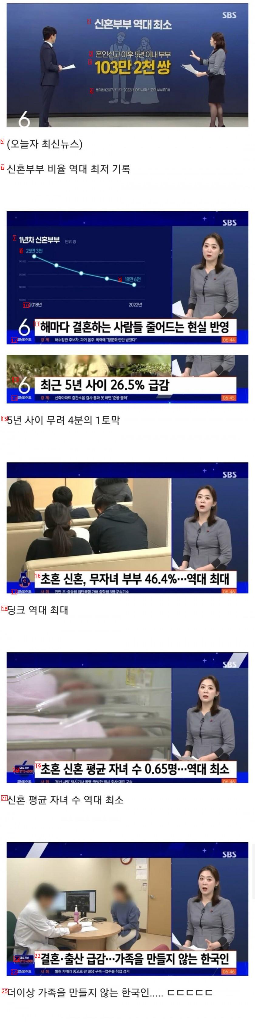 한국인들 결국 가족 만들지 않는다 ㄷㄷ