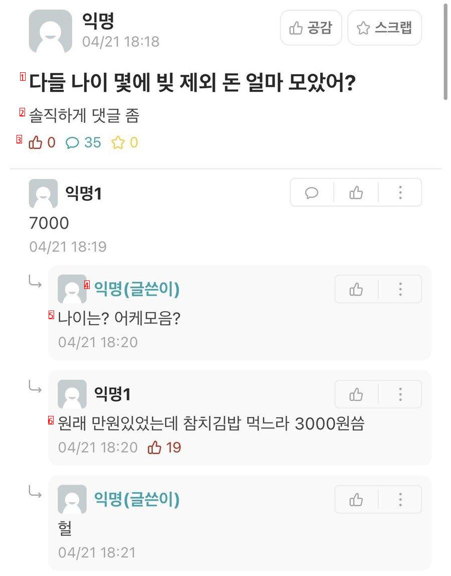 벌써 7,000을 모았다는 대학생.