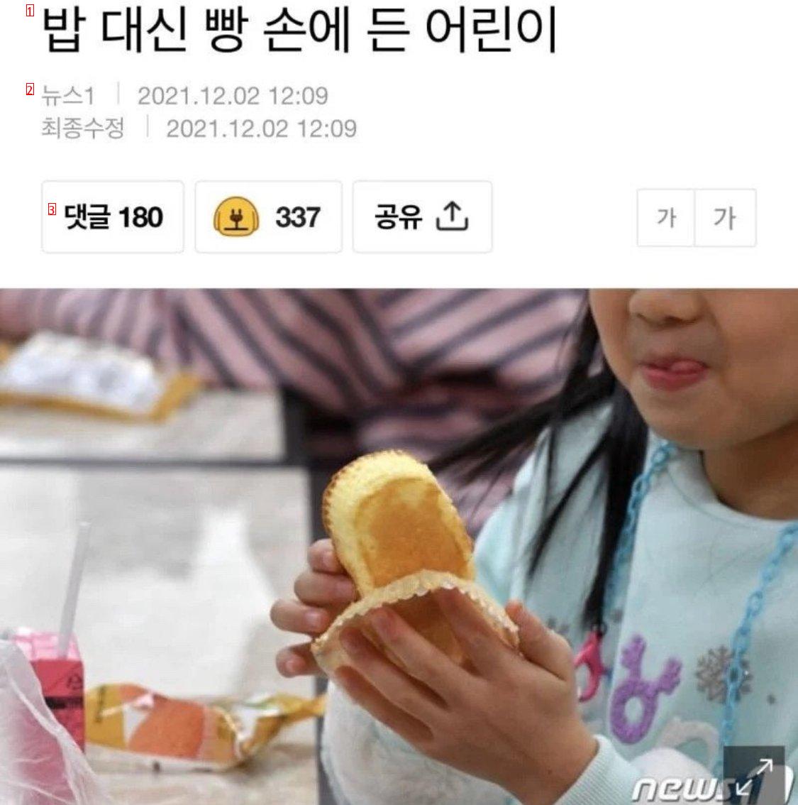 給食ストライキによってご飯の代わりにパンを食べるようになった子供たちTT