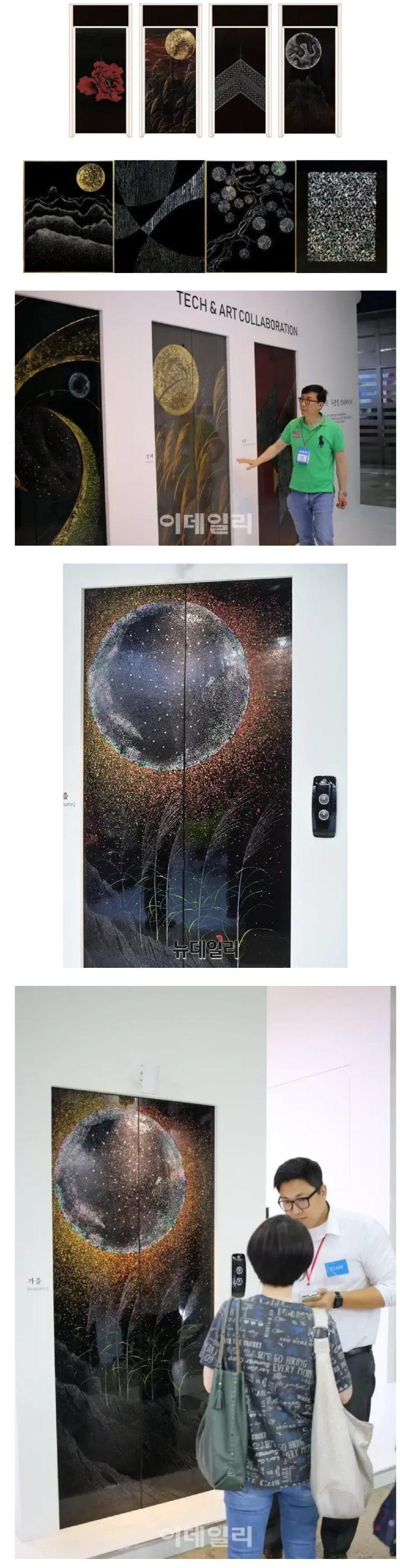 韓国の職人が作った螺鈿漆器エレベーター