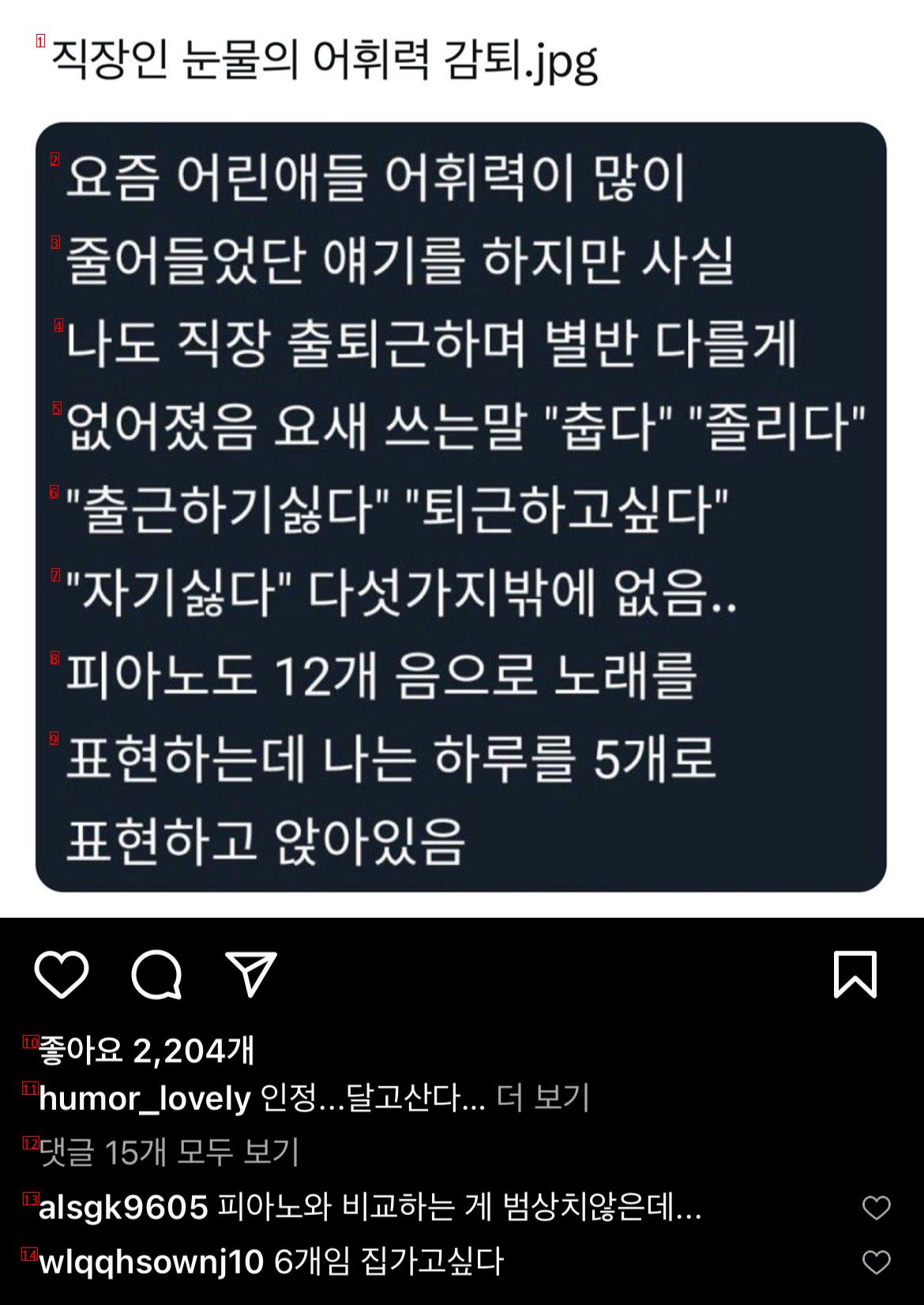 (펌) 직장인 눈물의 어휘력 감퇴