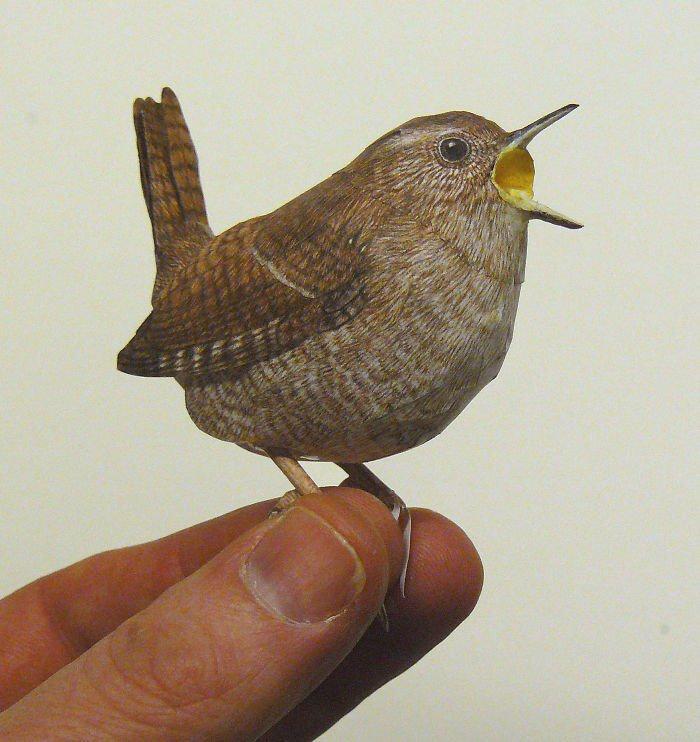 紙製の驚くほどリアルな鳥