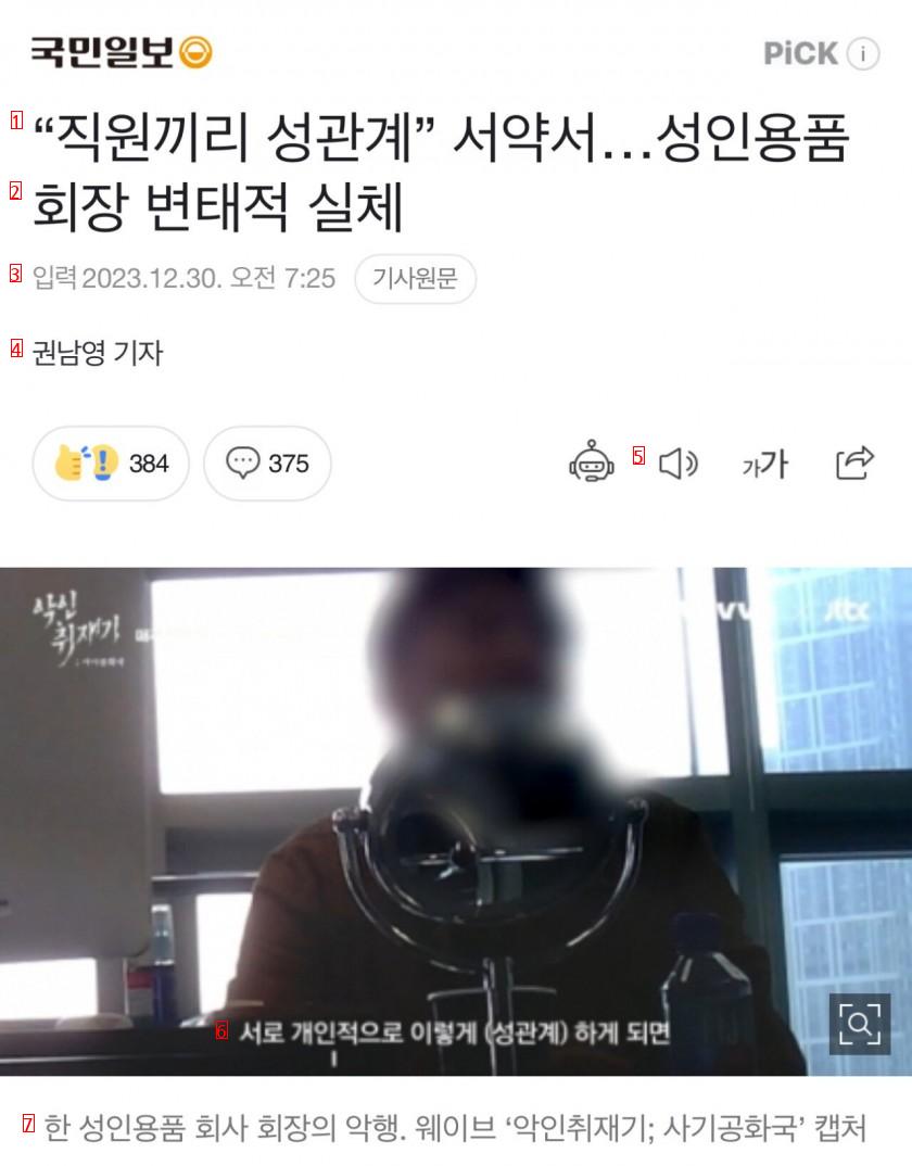 “직원끼리 성관계” 서약서…성인용품 회장 변태적 실체