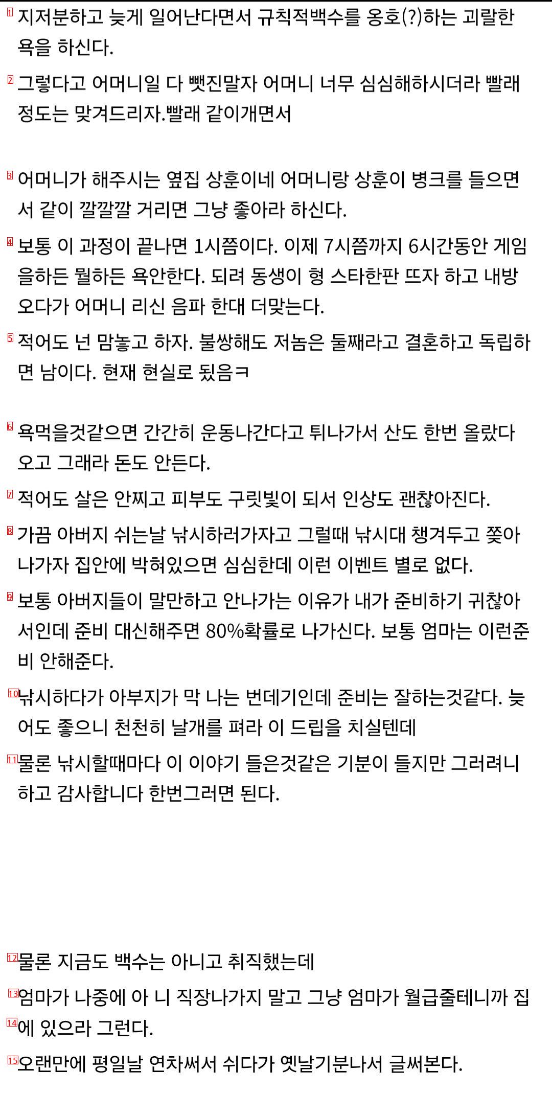 디시의 백수로 살면서 욕안먹는방법