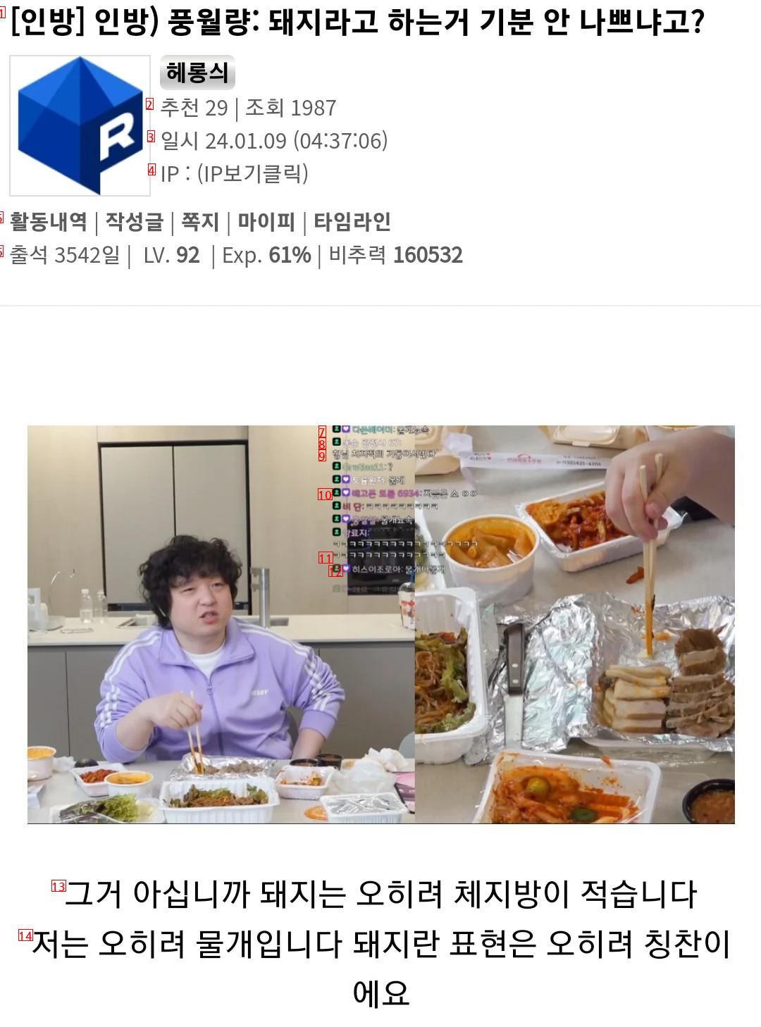 돼지라는 말이 칭찬이라는 스트리머