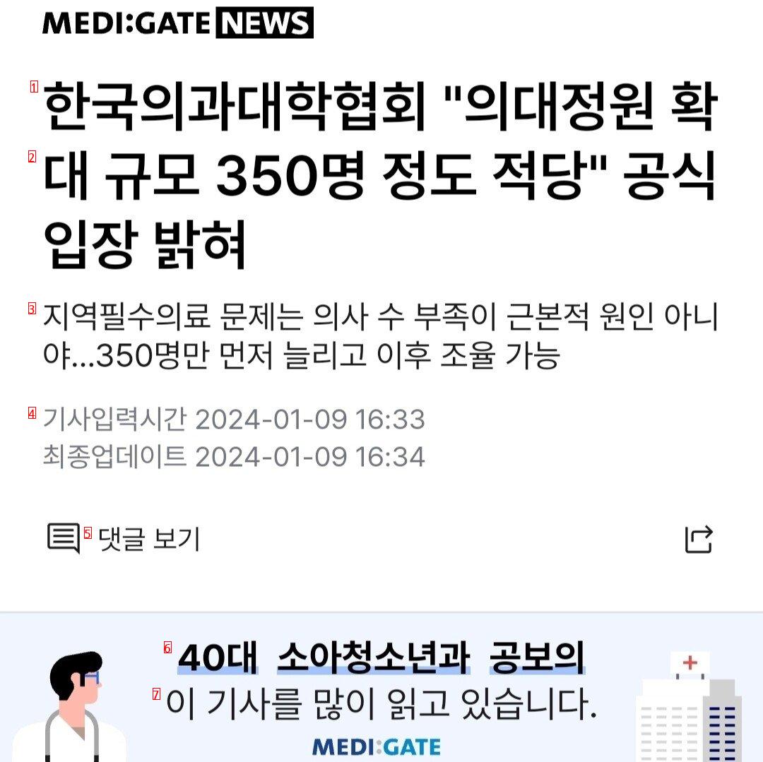 ●韓国医科大学協会、医学部定員拡大350人程度