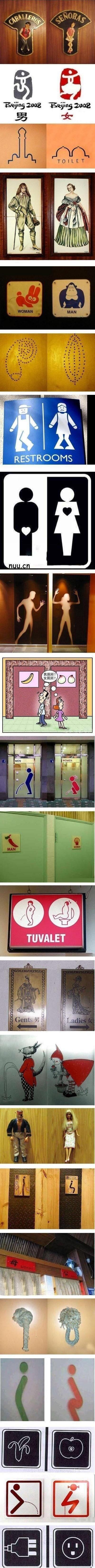 세계 각국의 화장실 남녀 표시