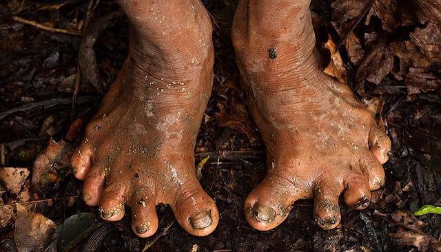 1000년간 문명과 단절된 채로 살아온 아마존 부족 발모양