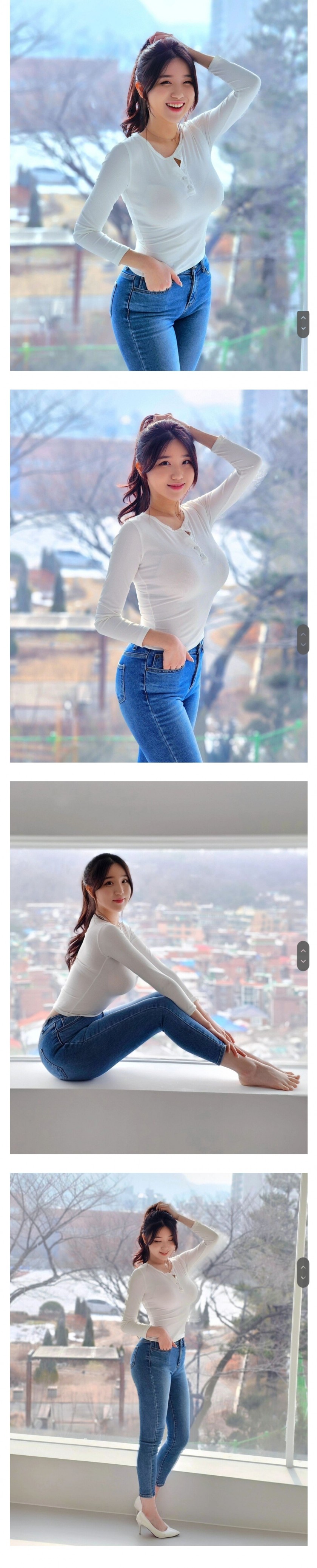 チアリーダー水原特例市キム·ヒョンヨンチアリーダーインスタ白いジーンズファッション