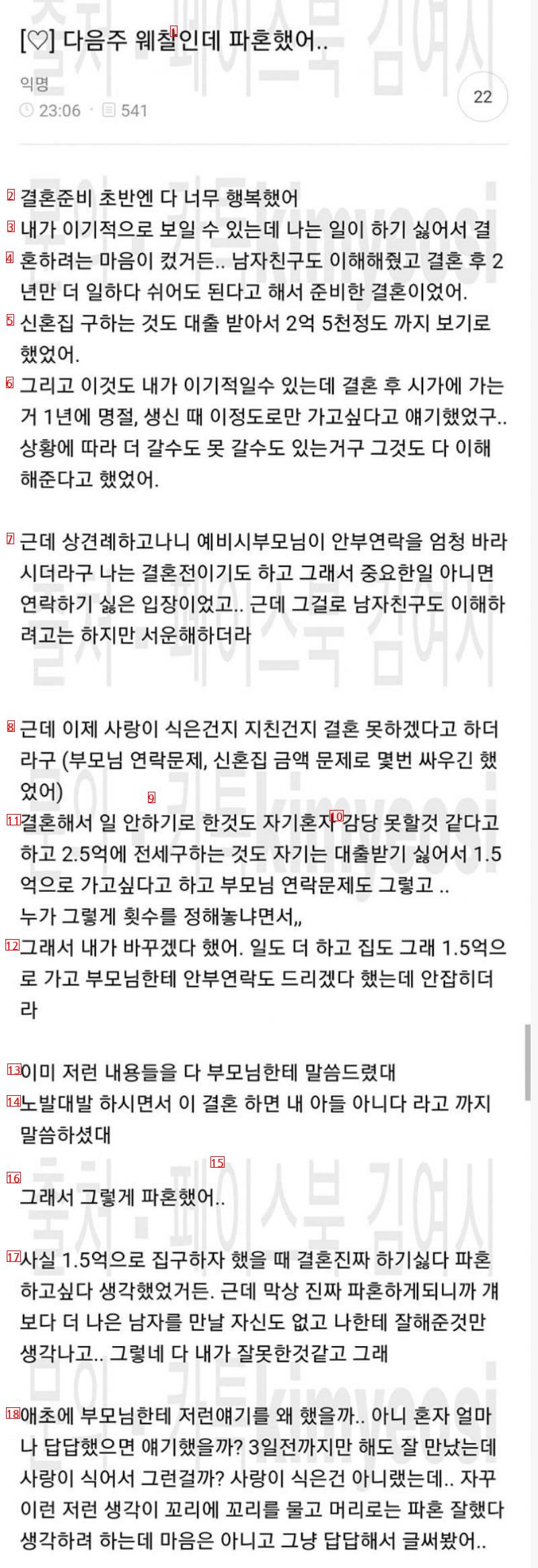 웨딩촬영 일주일 남기고 파혼함