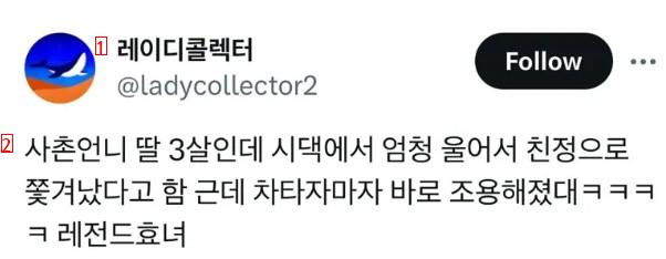 사촌언니 딸이 레전드 효녀인 이유..