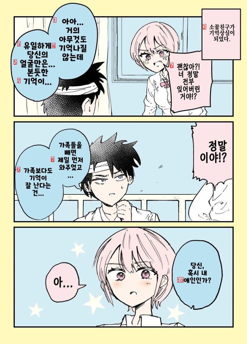 소꿉친구가 기억상실증에 걸리는.manhwa