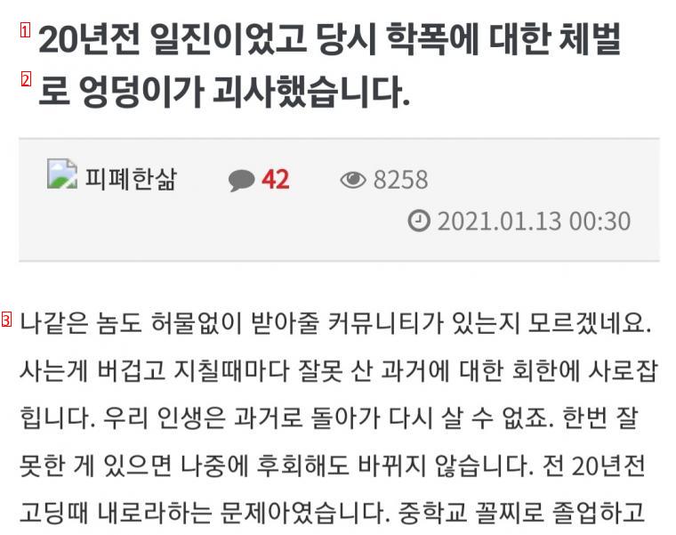 20년전 학폭가해자 어머니의 결단