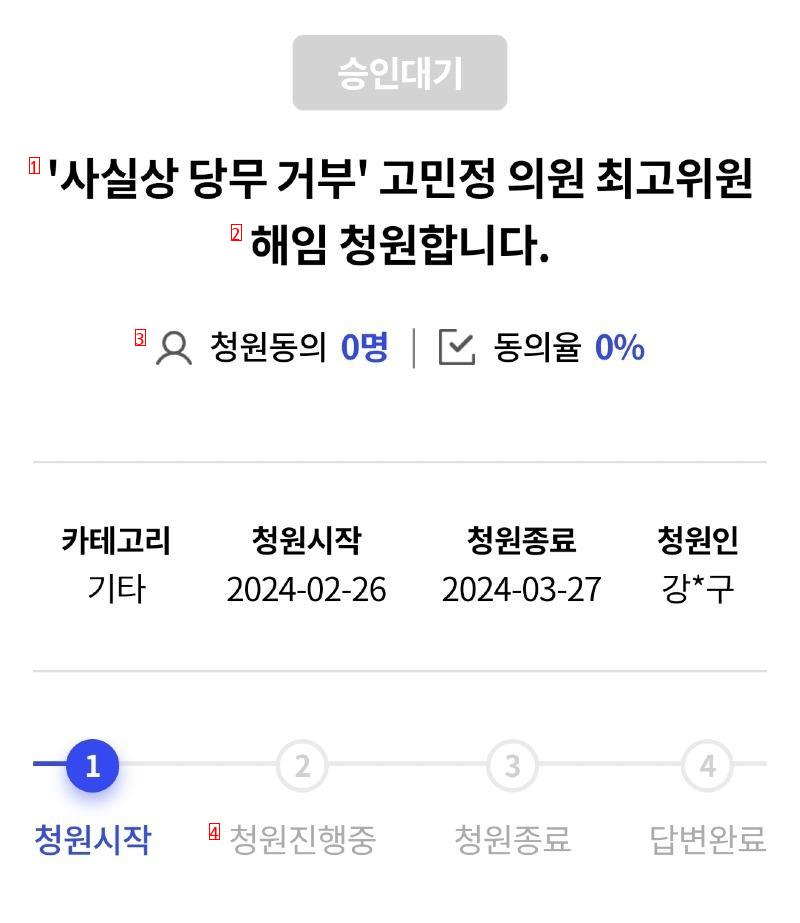 # 고민정 해임 청원 시작