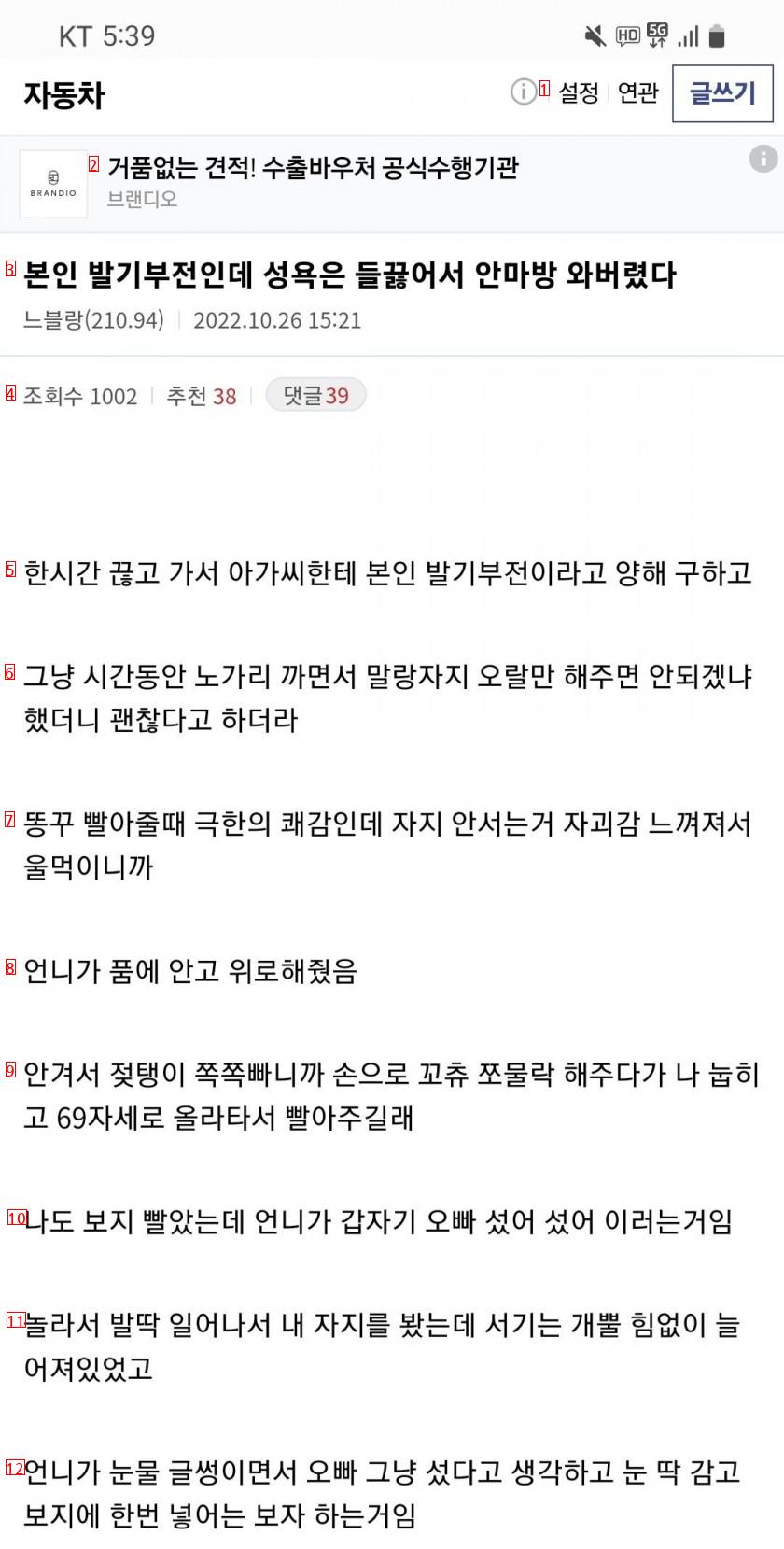 발기부전인데 성욕 때문에 안마방 간 썰