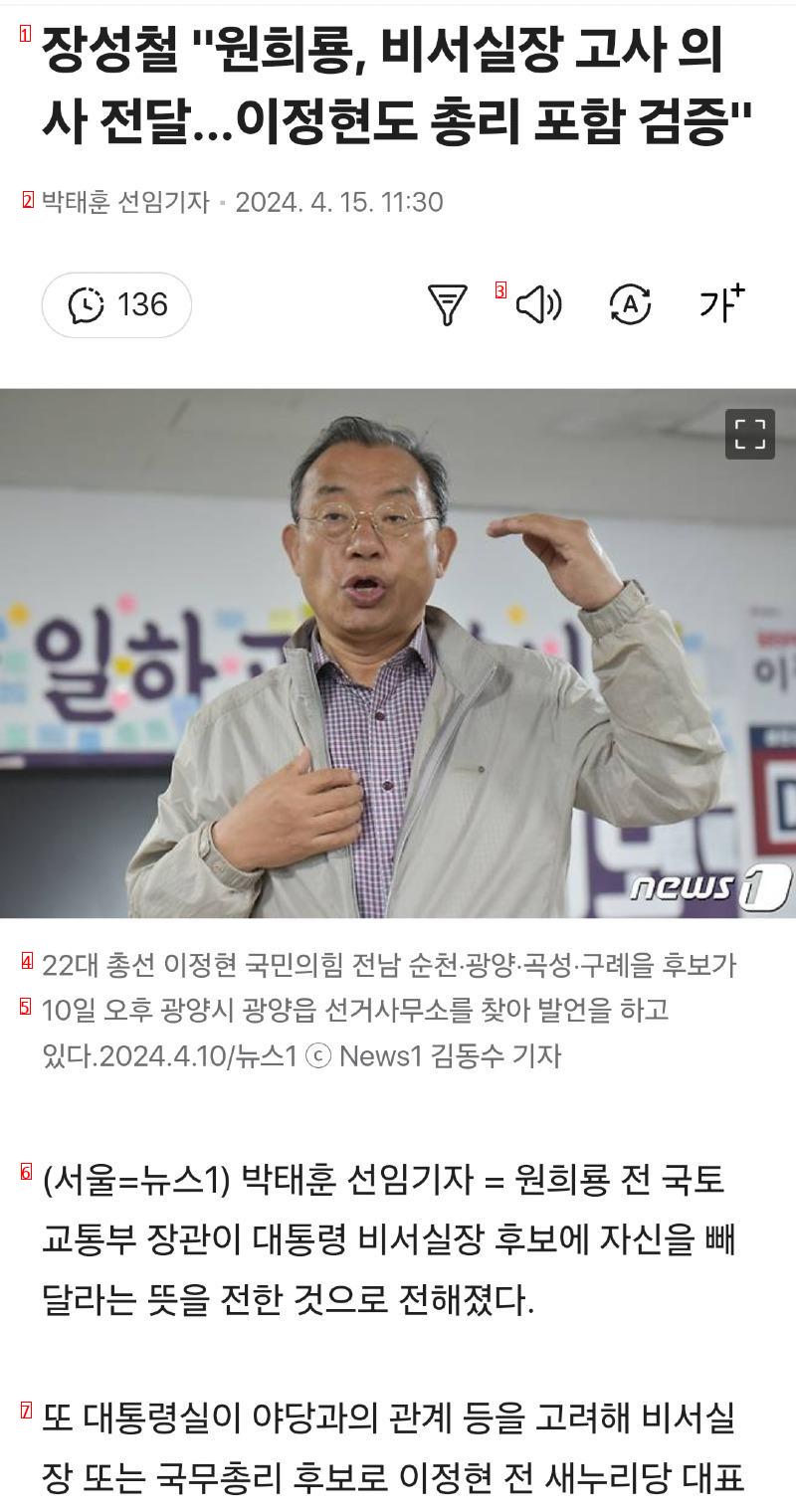 원희룡, 비서실장 고사 의사 전달…