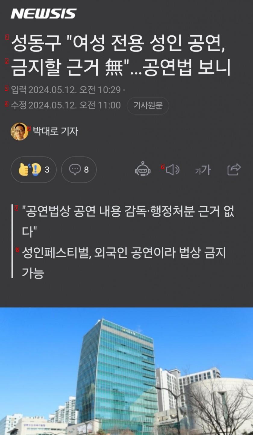 성동구 """"여성 전용 성인쇼 금지할 법적 근거 없어""""