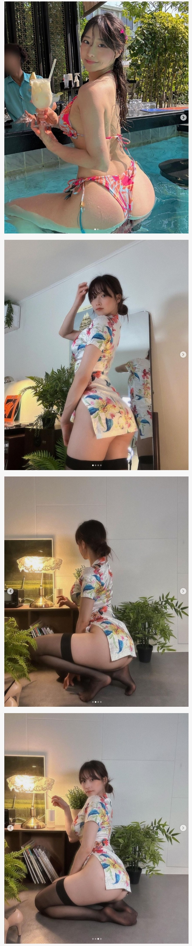 기립근과 엉덩이 노출에 항상 진심인 명아츄 비키니+속옷 착샷