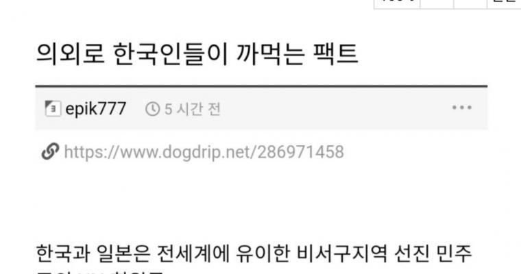 의외로 한국만의 특징