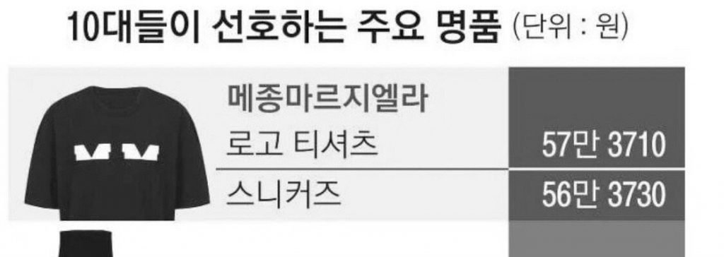 10대들이 선호하는 명품