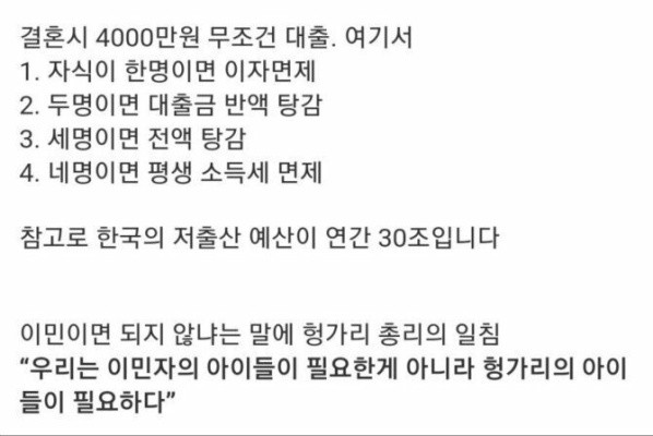 헝가리의 저출산에 대한 대책