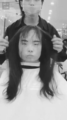 대륙녀 머리 자르기 전후 (feat.히메컷)