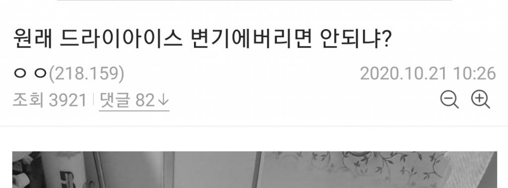 드라이아이스 변기에 버리면 안되나요