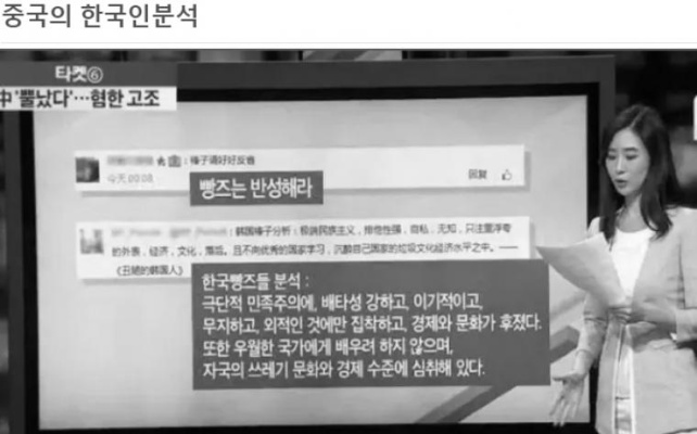 일부 중국 네티즌의 한국인 분석